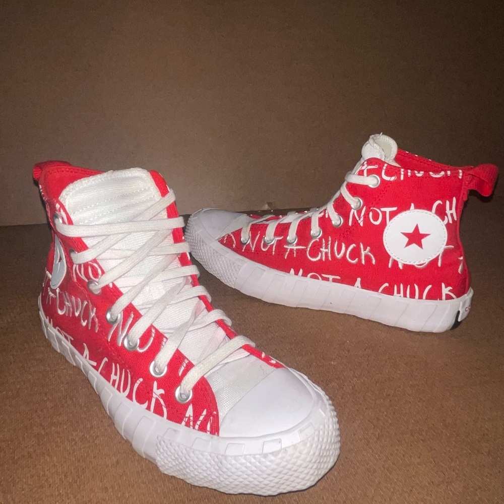 Converse UNT1TL3D Hi Top Not A Chuck Red/White Sneakers size 6